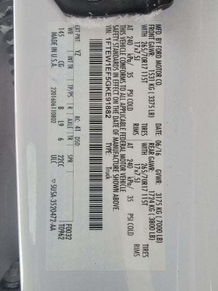 Speedometer Fits 2016 FORD F150 283096 GL3T-10849-BGF
