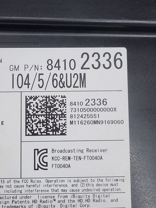 Audio Equipment Radio Receiver ID 84278527 Fits 17-19 SIERRA DENALI 25