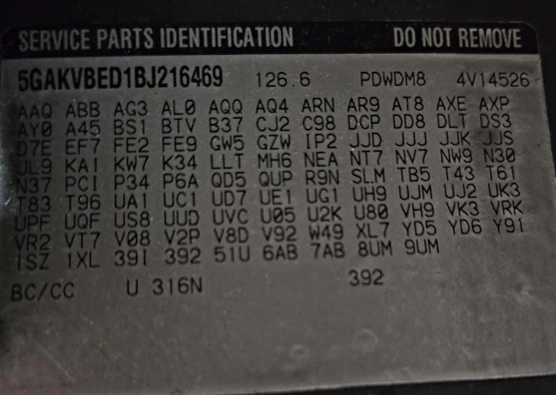 Audio Equipment Radio Opt US8 Fits 09-12 ENCLAVE 605669