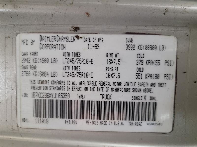 Engine ECM Electronic Control Module Diesel Fits 00 DODGE 2500 673632 