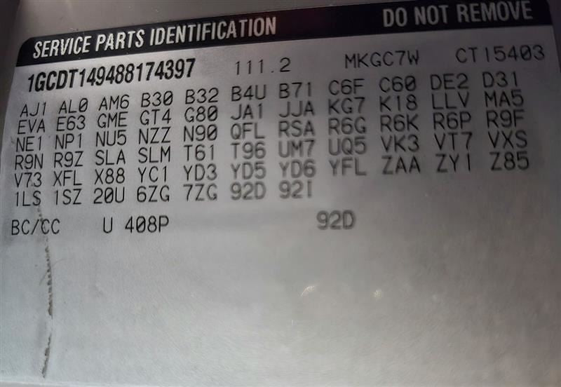 Seat Belt Front 60/40 Split Opt AM6 Crew Cab Center Fits 04-12 CANYON 