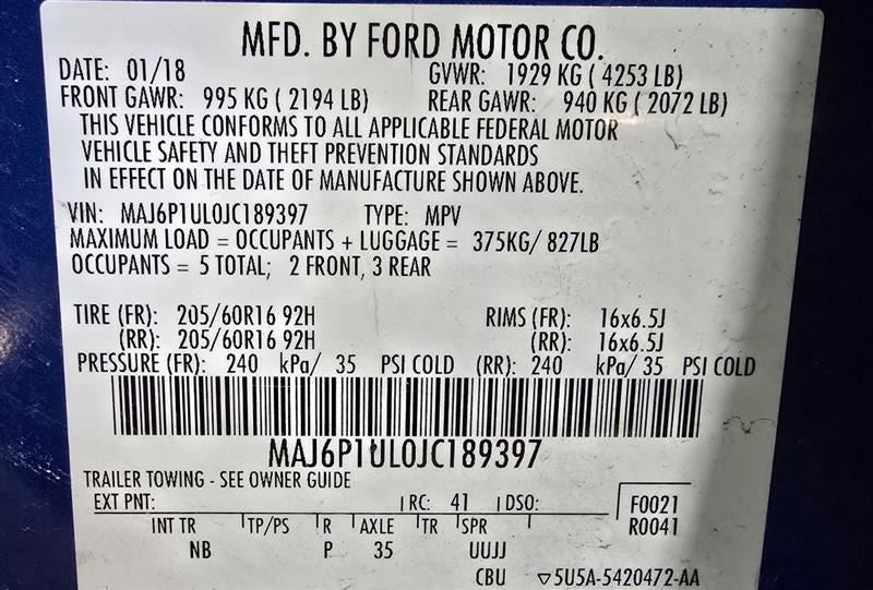 Seat Belt Front Driver Buckle Fits 18-22 ECOSPORT 610240