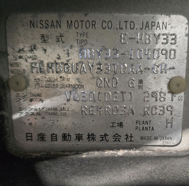 1996 Nissan Cedric Y33 Gloria Righthand RH Tail Light Lamp Rear