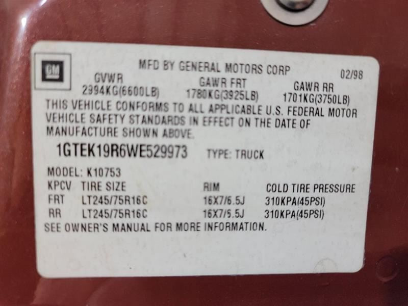 TGMC1500  1998 Owners Manual 540937