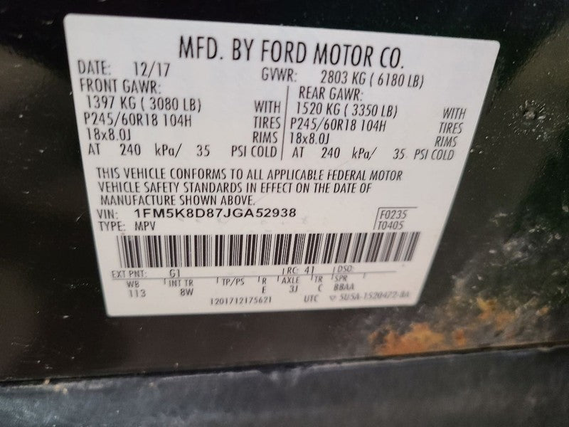Wheel 18x8 Aluminum 10 5 Split Spoke Fits 18-19 EXPLORER 674637