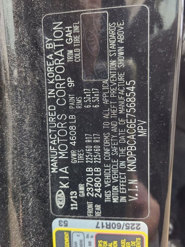Passenger Rear Side Door Privacy Tint Glass Fits 10-16 SPORTAGE 655589