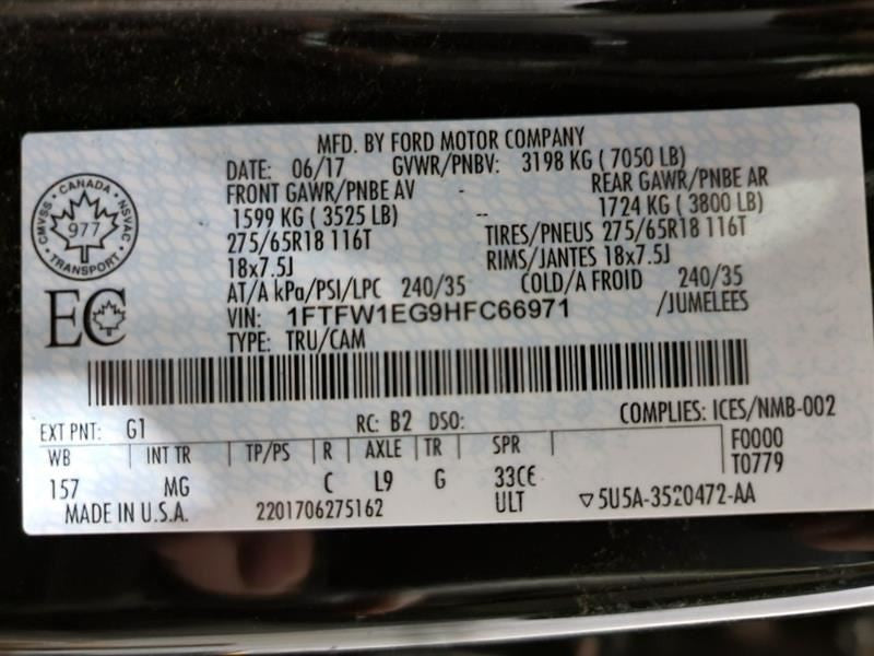 Speedometer Cluster MPH ID HL3T-10849-BBF Fits 17-18 FORD F150 PICKUP 