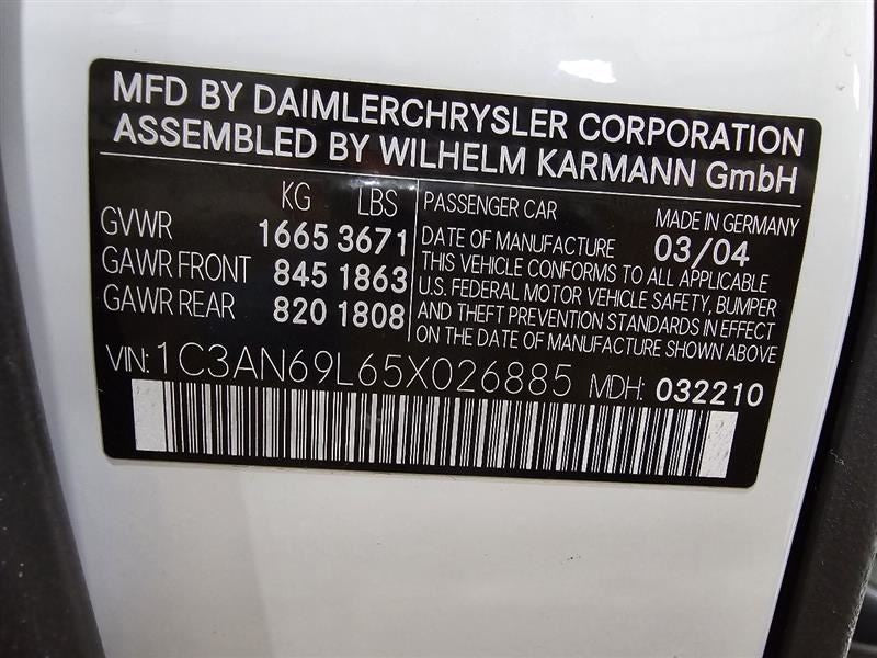 Air Bag Front Driver Wheel Fits 04-06 CROSSFIRE 584780