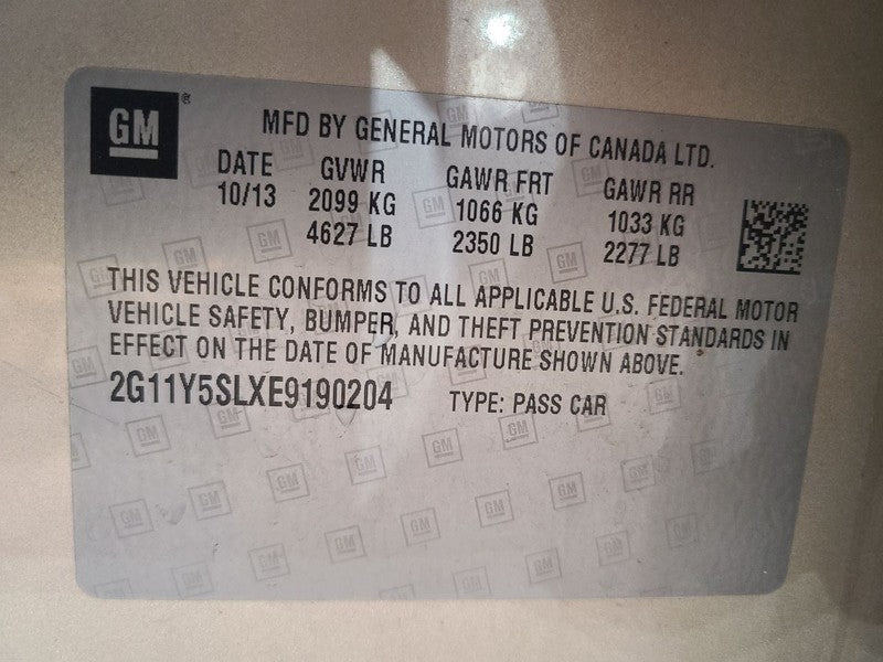 Seat Belt Front VIN 1 4th Digit New Style Passenger Fits 14-15 IMPALA 