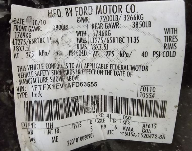 Seat Belt Front Bench 40/20/40 Passenger Fits 09-11 FORD F150 PICKUP 6