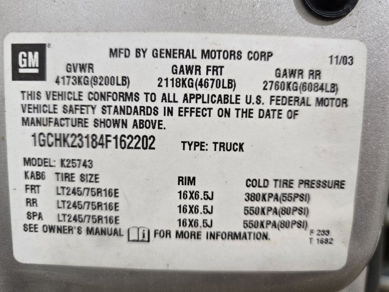 Fuel Pump Assembly Diesel Supply Pump Fits 01-04 SIERRA 2500 PICKUP 63
