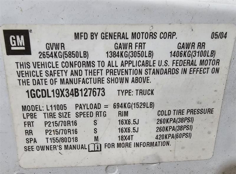 Speedometer ID 16255825 Fits 00-05 ASTRO 588809