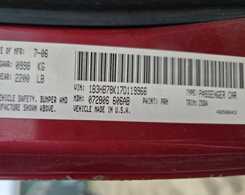 Seat Belt Front Bucket Seat Passenger Retractor Fits 07-08 CALIBER 643