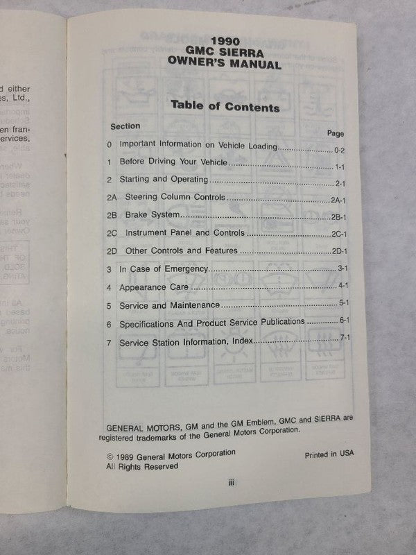 TGMC1500  1990 Owners Manual 612133