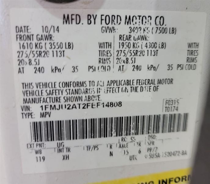 Camera/Projector Camera Liftgate Mounted Fits 15-17 EXPEDITION 555490