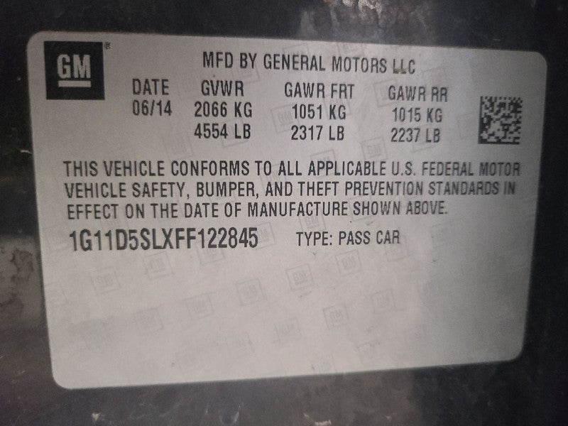 Hood VIN 1 4th Digit Limited Fits 13-16 MALIBU 652594