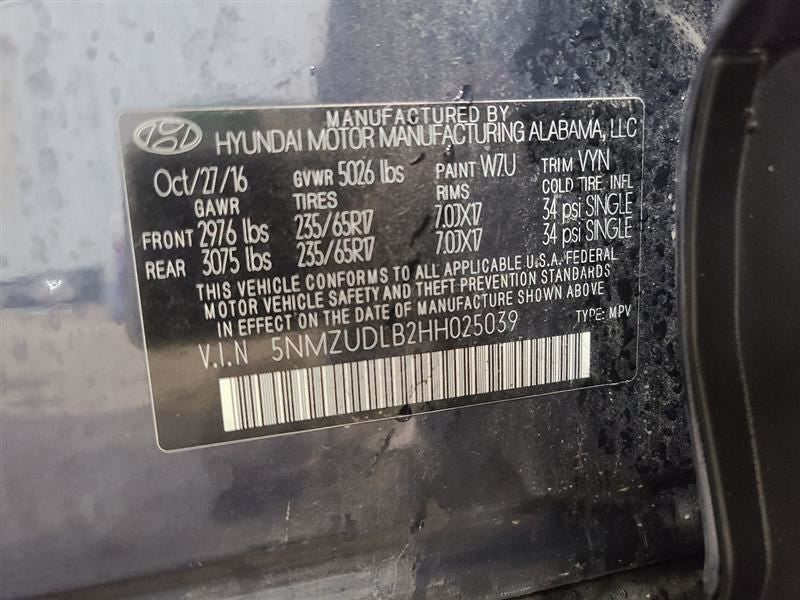 Driver Left Front Door LWB Fits 13-19 SANTA FE 604345