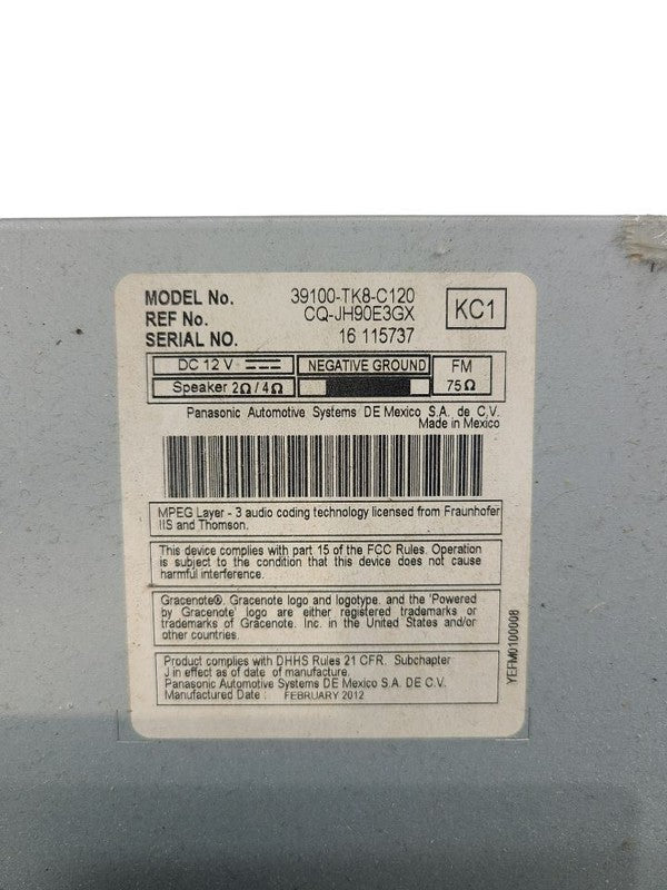 Audio Equipment Radio US Market Audio Assembly VIN 2 Fits 12-13 ODYSSE