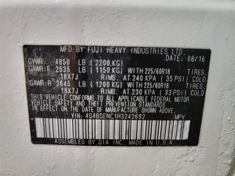 Passenger Right Air Bag Passenger Dash Fits 15-17 LEGACY 569437