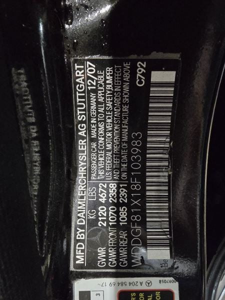 Seat Belt Front 204 Type C250 Bucket Seat Fits 08-10 MERCEDES C-CLASS 