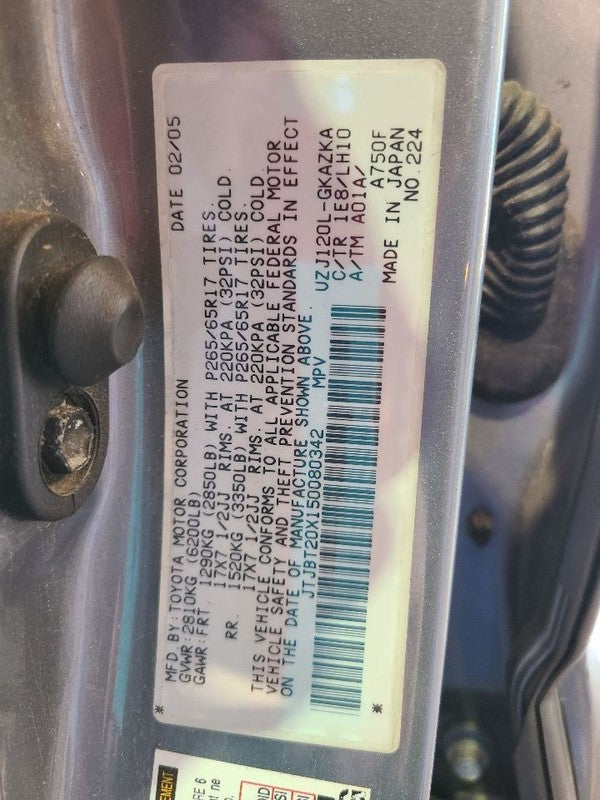 Driver Left Quarter Glass Fits 03-09 LEXUS GX470 669797