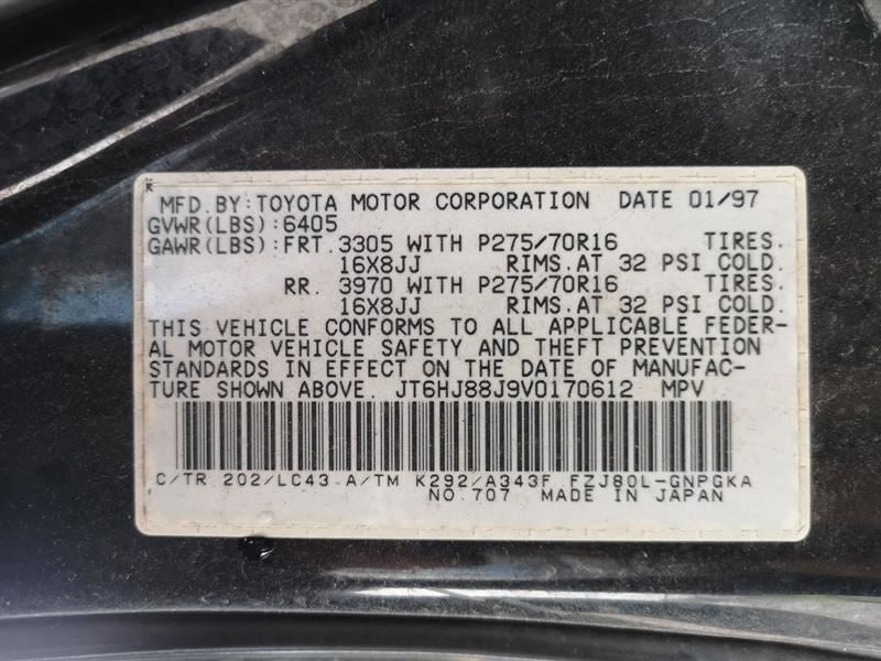 Driver Fits 96-98 LEXUS LX450 278476
