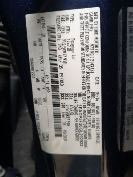 Speedometer Cluster Models MPH SE ID F1ET-10849-CTK Fits 16 FOCUS 2686