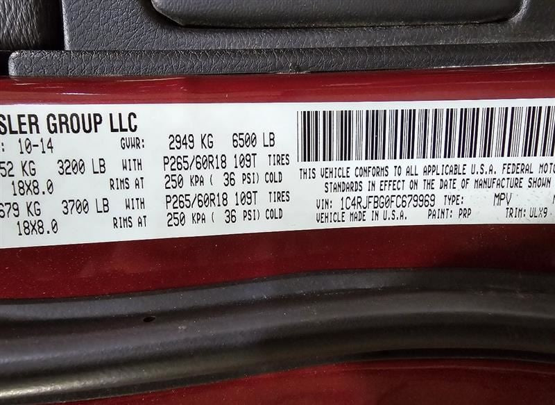 GRANDCHER 2015 Seat Belt Rear 595753
