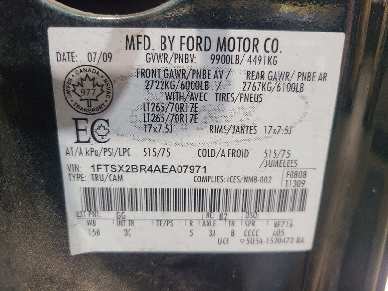 Driver Left Sun Visor Regular Cab Fits 08-10 FORD F250SD PICKUP 650339