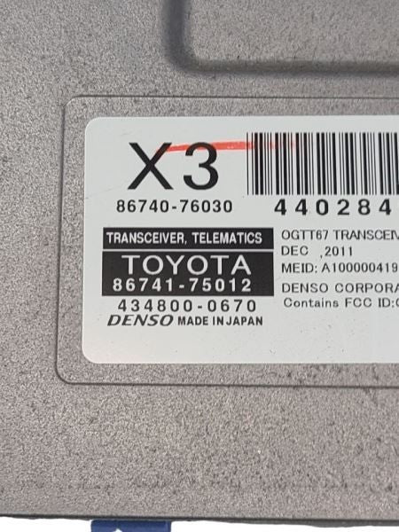 Chassis ECM Communication Telematics Mayday System Fits 12 LEXUS CT200