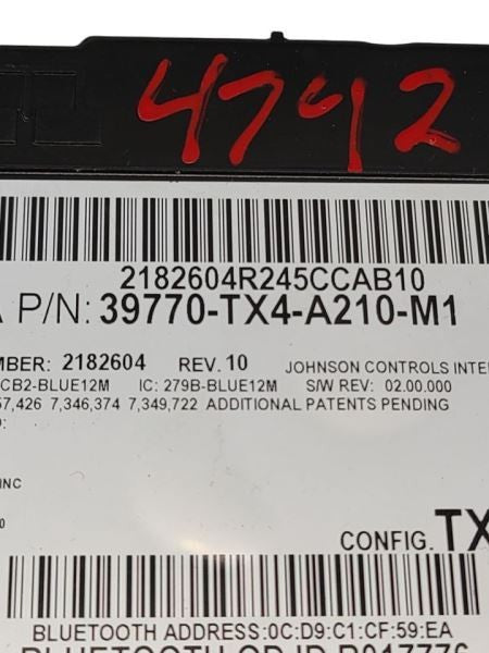RDX       2015 Chassis ECM 596989