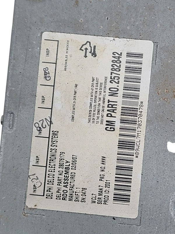 Audio Equipment Radio Opt US9 Fits 07-10 SIERRA 1500 PICKUP 678863