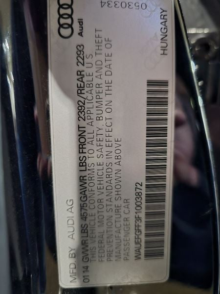 A3 AUDI   2015 Air Bag 578685
