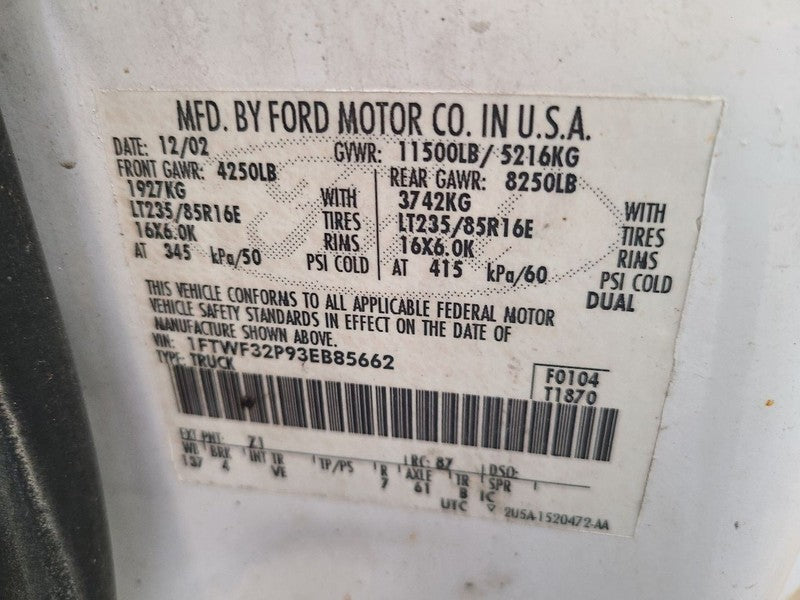 F350SD    2003 Glove Box 676023