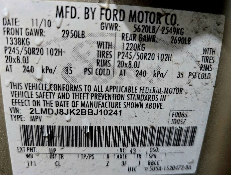 Carrier Rear Axle Thru 07/29/12 Fits 10-13 EDGE 637317