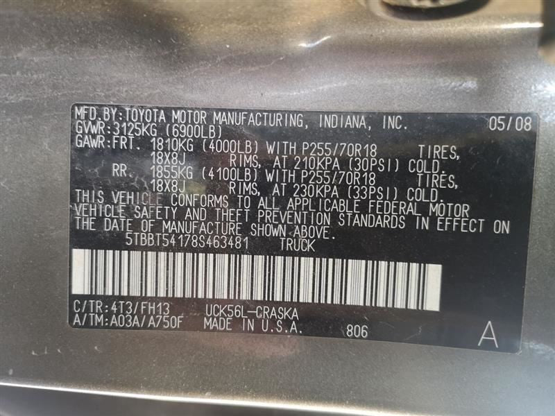 Speedometer Cluster MPH 8 Cyl From 05/01/08 Fits 08 TUNDRA 275994 8380