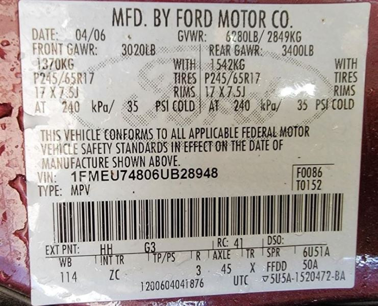 2006 EXPLORER 527541