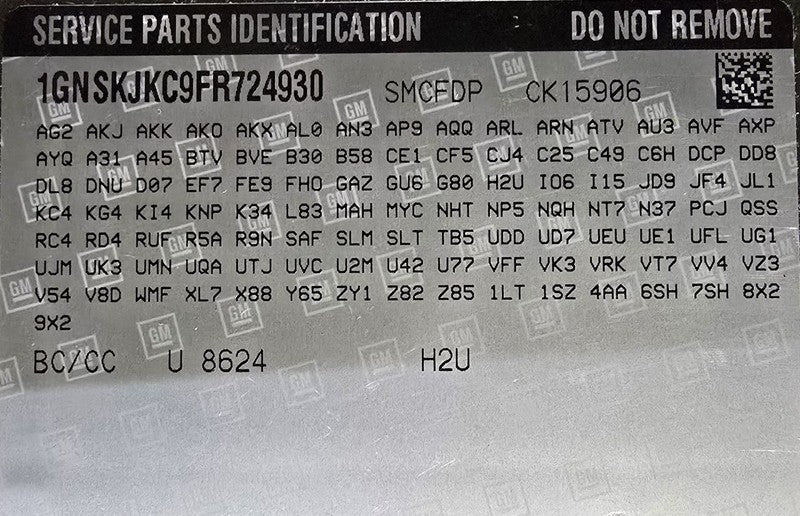 Passenger Right Front Door Fits 15-20 SUBURBAN 1500 620879