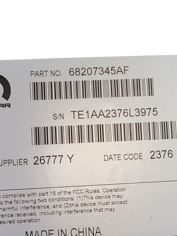 Audio Equipment Radio Amplifier ID 68207345 Fits 17 PACIFICA 610336