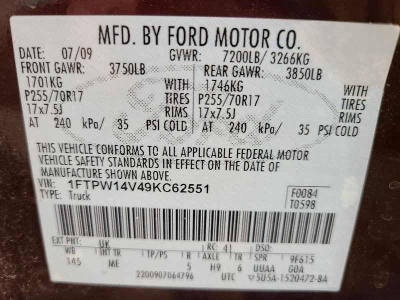 Audio Equipment Radio Control Panel Fits 09-10 FORD F150 PICKUP 677735