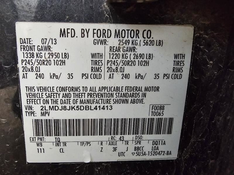 Driver Left Air Bag Front Driver Wheel Fits 11-15 MKX 577243