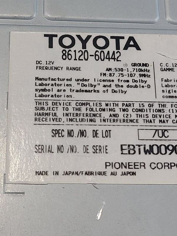Audio Equipment Radio Receiver 1 Din Size Fits 05-06 LEXUS GX470 67108