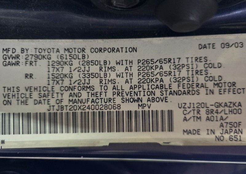 Seat Belt Front Bucket Passenger Buckle Fits 03-04 LEXUS GX470 626396
