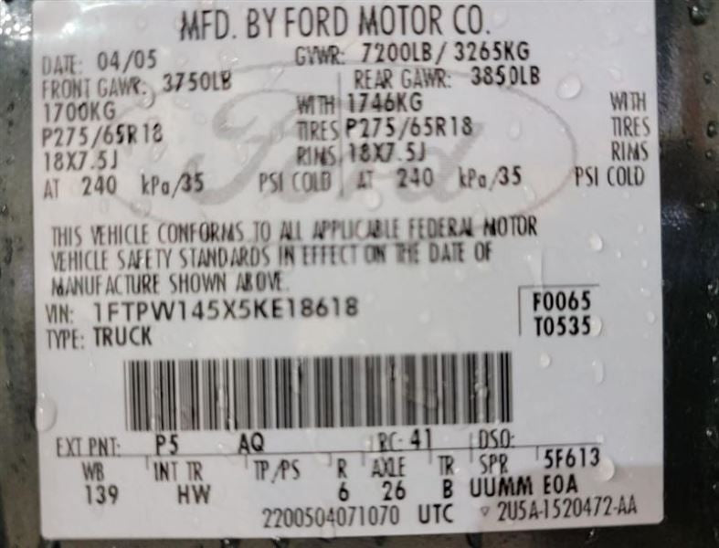 Passenger Side View Mirror Power With Heat Fits 04-06 FORD F150 PICKUP