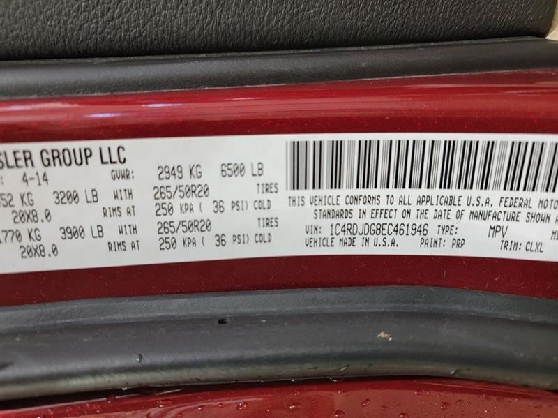 REAR DURANGO   2014 2nd Row Passenger Side Retractor Seat Belt Rear 56