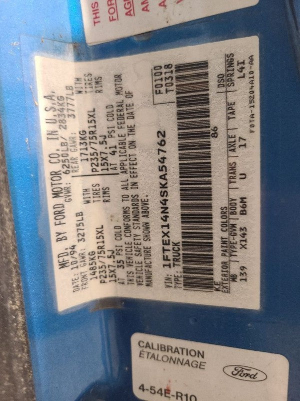 F150      1995 Locking Hubs 650669