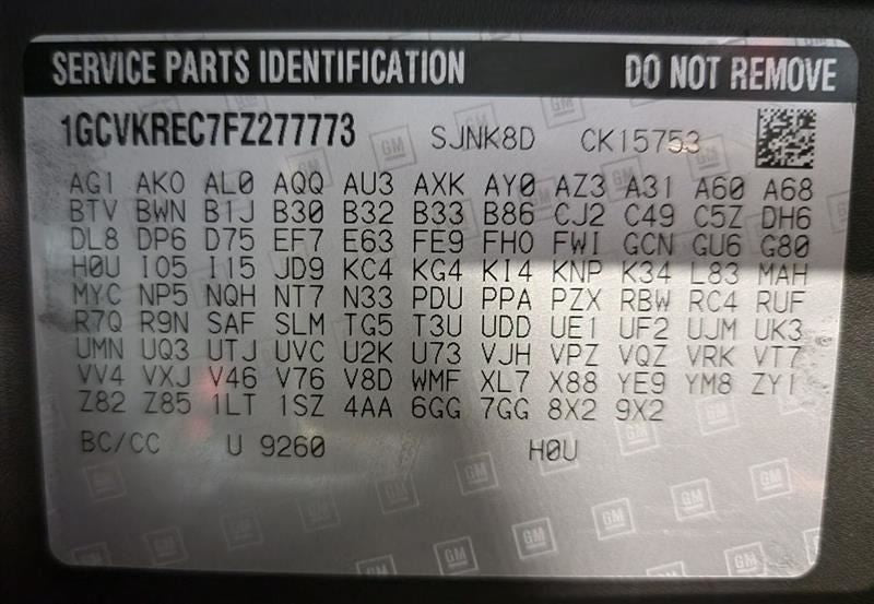 Header Panel Fits 15-19 SILVERADO 2500 PICKUP 551865