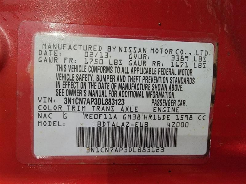 VERSA     2013 Owners Manual 496840