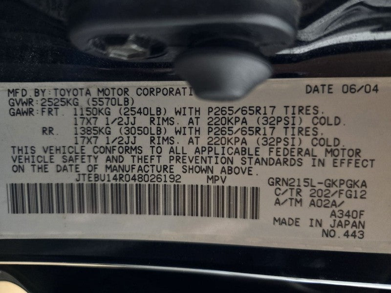 Seat Belt Front Bucket Passenger Retractor Fits 03-09 4 RUNNER 622054