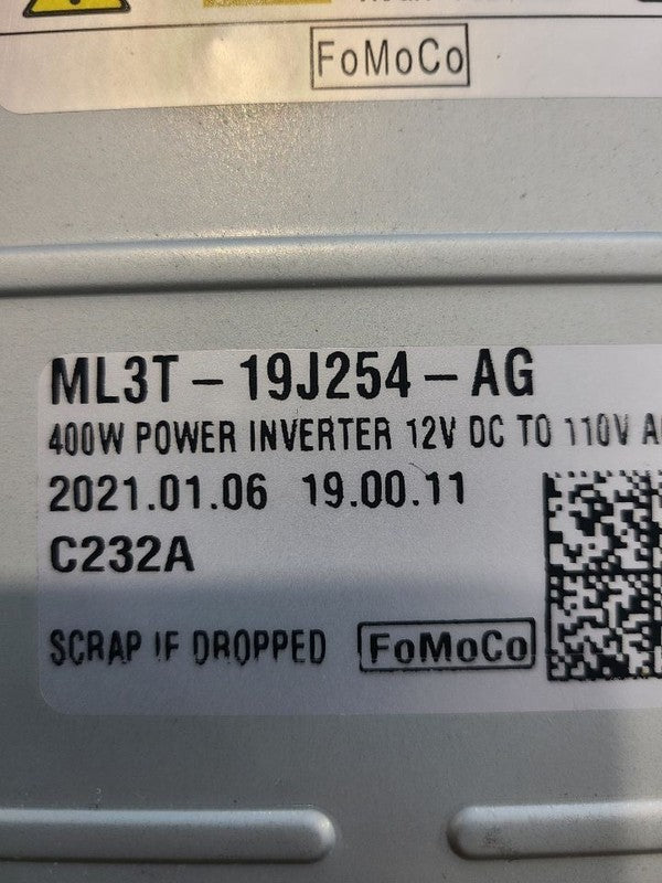 Conv/Invert/Charger Below Rear Seat Inverter Fits 21-24 FORD F150 PICK